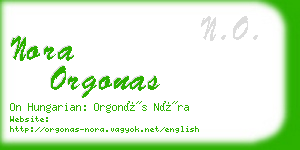 nora orgonas business card